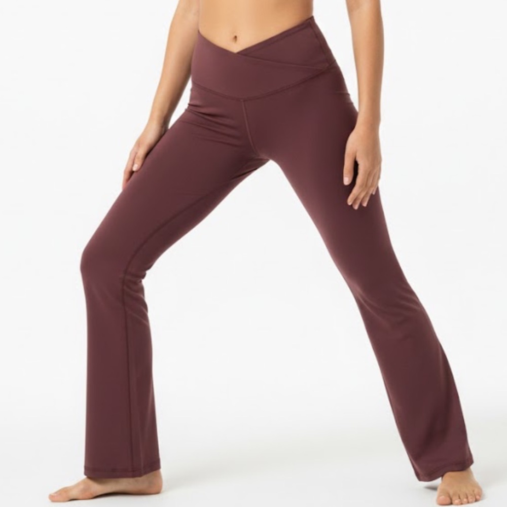 Elegant Maroon Flare Yoga Pants